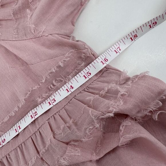 Altar’d State Puff Sleeve Babydoll Mini Dress Women’s Size S Pink Pockets NWT - Picture 10 of 11